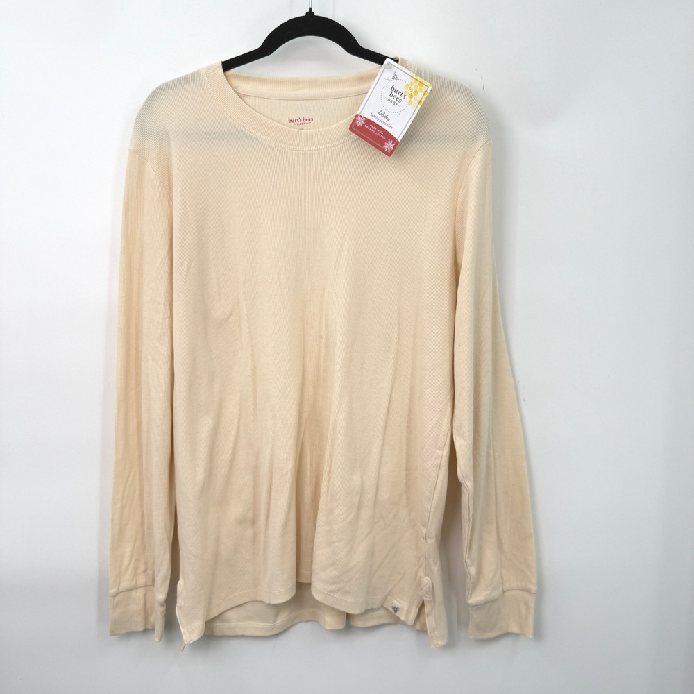 Burts Bees NWT Top Mens XL Cream‎ Ribbed Organic Cotton Capsule Minimalist